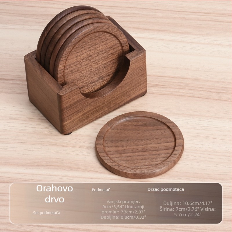 Dreveni podmetač za japansku čajnu ceremoniju – graviranje logotipa, izolacijski podmetač, oblik kružni/kvadratni/nepravilan, klasična tradicija