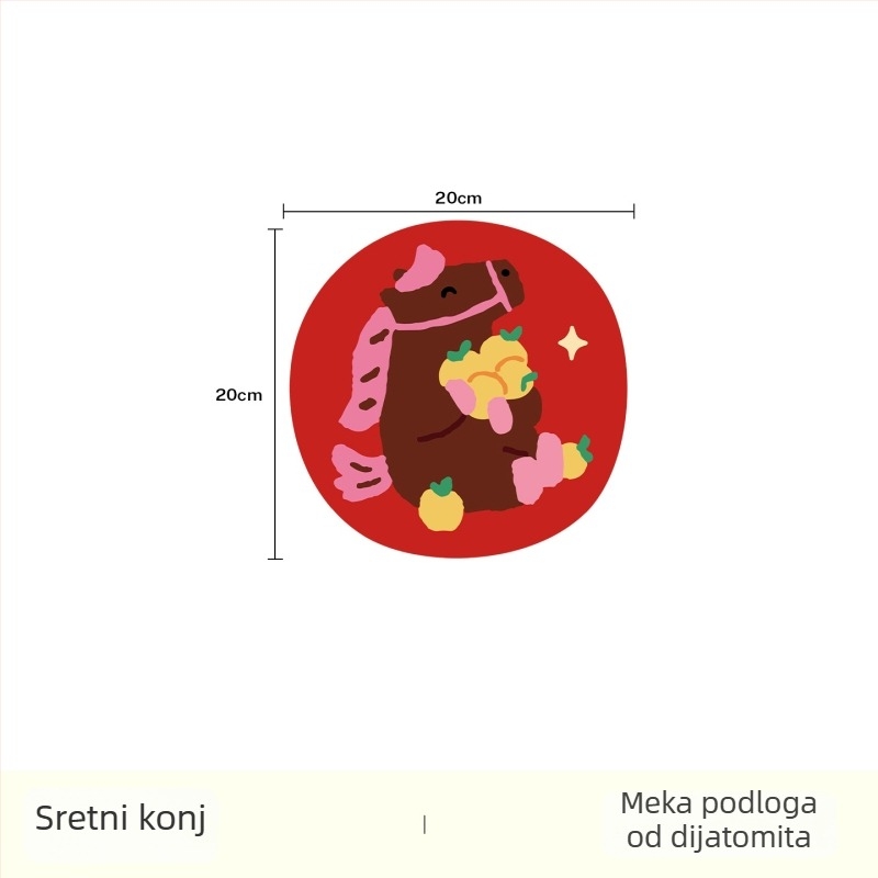 Kreativna toplinskoizolacijska podmeta za šalice i tanjure, 2026. godina Konja, sladak dizajn, diatomitna glina, kuhinjska upijajuća podloga