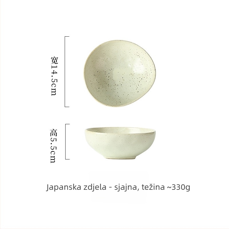Porcelanska zdjela, japanski stil, nepravilnog oblika, pogodna za mikrovalnu pećnicu, moguća prilagodba