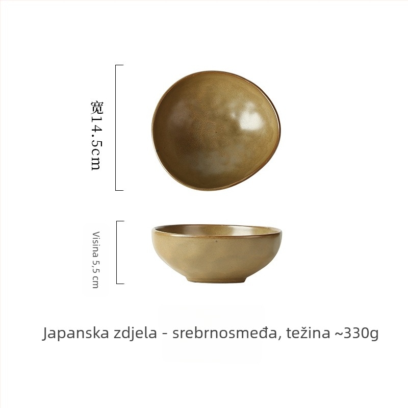 Porcelanska zdjela, japanski stil, nepravilnog oblika, pogodna za mikrovalnu pećnicu, moguća prilagodba