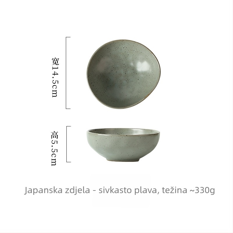 Porcelanska zdjela, japanski stil, nepravilnog oblika, pogodna za mikrovalnu pećnicu, moguća prilagodba