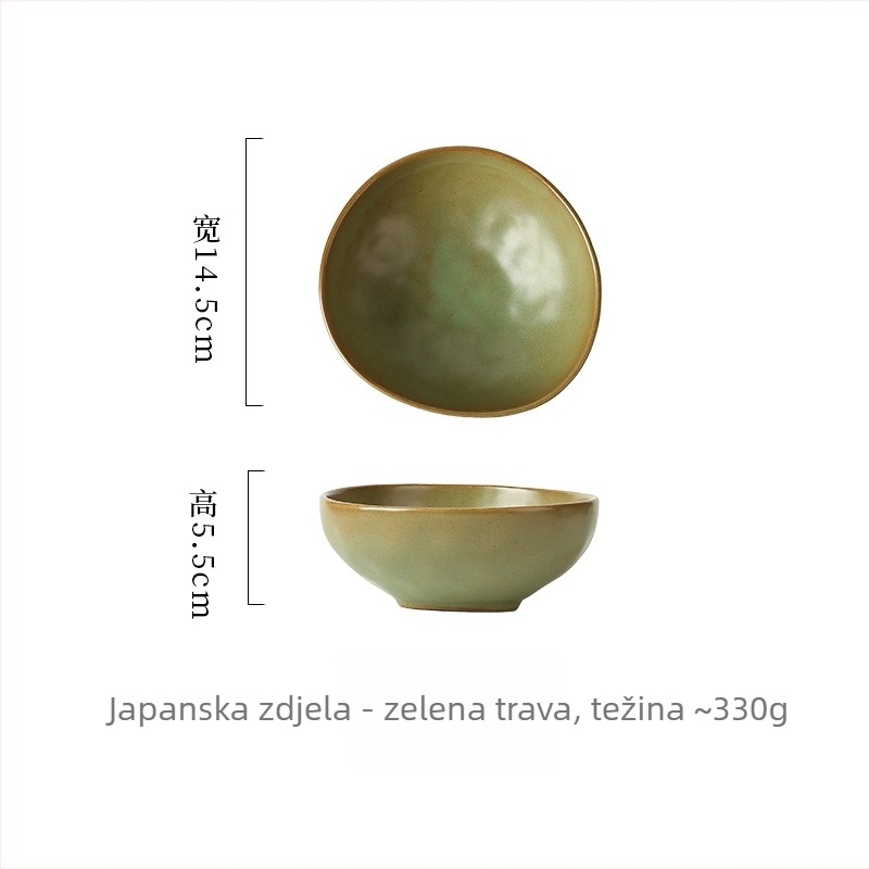 Porcelanska zdjela, japanski stil, nepravilnog oblika, pogodna za mikrovalnu pećnicu, moguća prilagodba