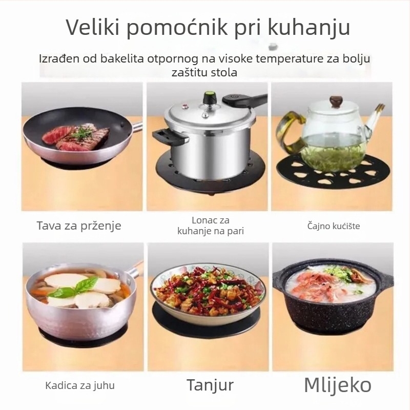 Okrugli bakelitni podmetač, otporan na toplinu, jednostavan uzorak, marka Qunmei