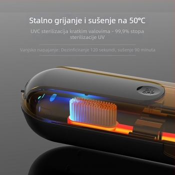 Prijenosna kutija za pribor s UV dezinfekcijom za putovanja — ABS materijal, dezinfekcija i sušenje, uključuje pribor za jelo i žlicu, brend Aigryo, Serija Majka i Dijete