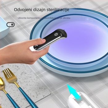 Prijenosna kutija za pribor s UV dezinfekcijom za putovanja — ABS materijal, dezinfekcija i sušenje, uključuje pribor za jelo i žlicu, brend Aigryo, Serija Majka i Dijete