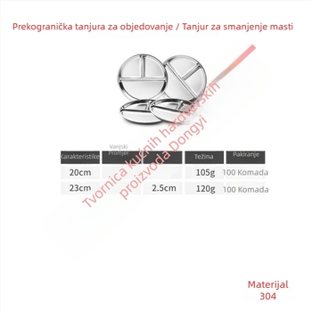 DANEIGI Tanjur za večeru od nehrđajućeg čelika s tri odjeljka, protuklizni, prehrambene klase, za djecu od 3 mjeseca