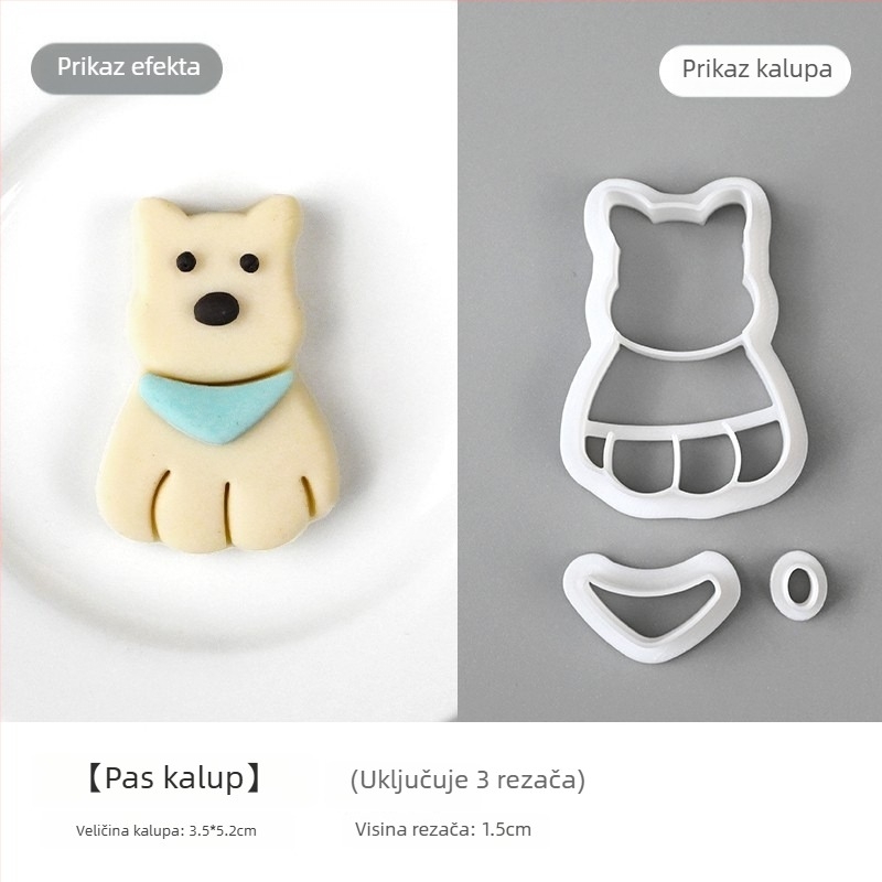 Kalup za parene peciva s motivima životinja i voća, plastični, Fruit Animals serija, pogodna za parene peciva i fondant