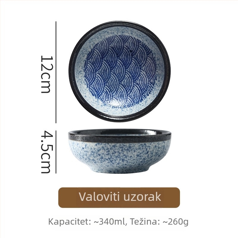 Porcelanska okrugla zdjela — retro stil, podglazurno završno premazivanje, ispis logotipa, prilagodljivo