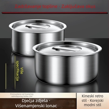 304 nehrđajući čelik, posuda za parenje s poklopcem, posuda za hranu za djecu/bebe, mala zdjela za dječju hranu i pari jaja