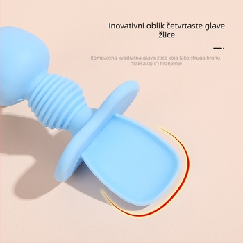 Silikonski set dječjih pribora za hranjenje: trening žličica i vilica za bebe od 3 mjeseca