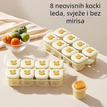 Silikonska posuda za hranu beba, s prehrambenim silikonom, podijeljenim odjeljcima i mjernom skalom, kapacitet 50 ml