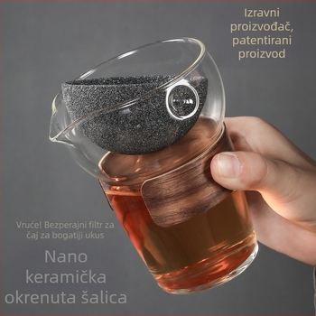 Keramički neporozni čajni filter s rotirajućim sitom