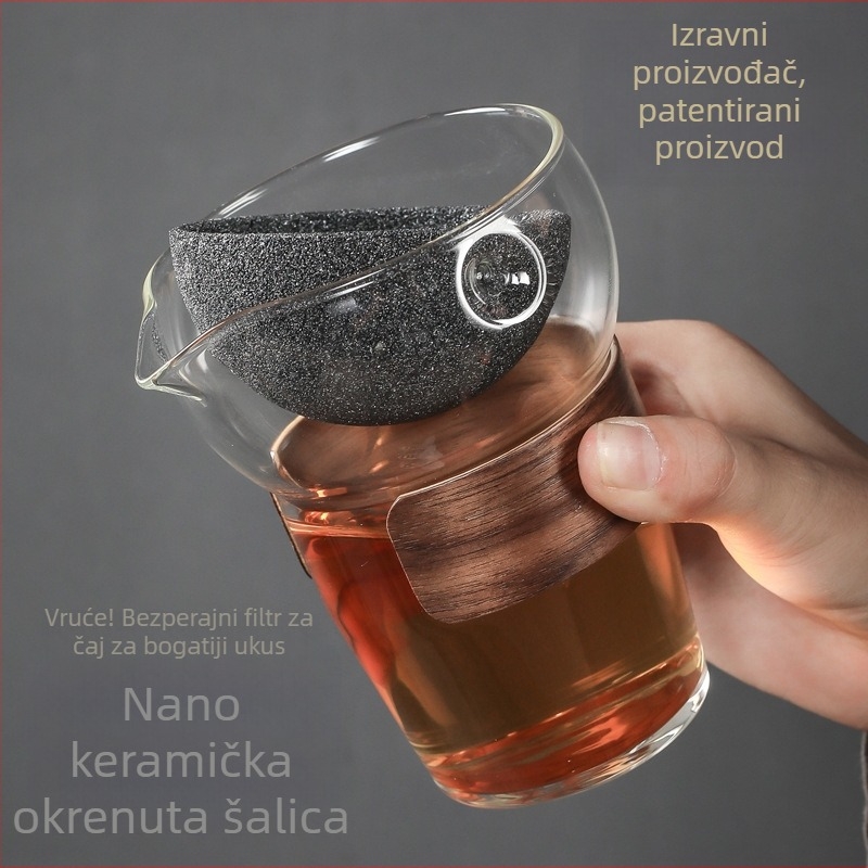 Keramički neporozni čajni filter s rotirajućim sitom