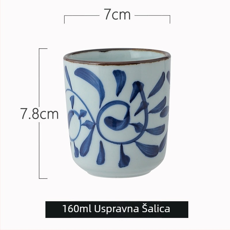 Keramička šalica u japanskom stilu, ručno oslikana, okruglog oblika, mikrovalna sigurna, otisak logotipa, mogućnost prilagođavanja