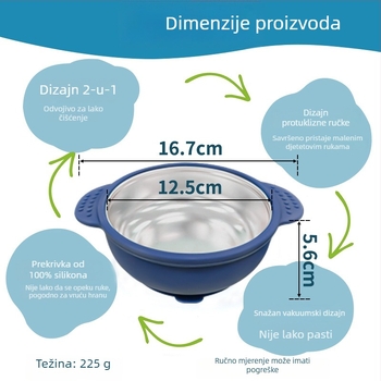 Dječji silikonni tanjur s odjeljcima, 1-komplet, tri kvadrata za prah mlijeka, prikladno od 3 mjeseca, minimalistički svježi i slatki stil