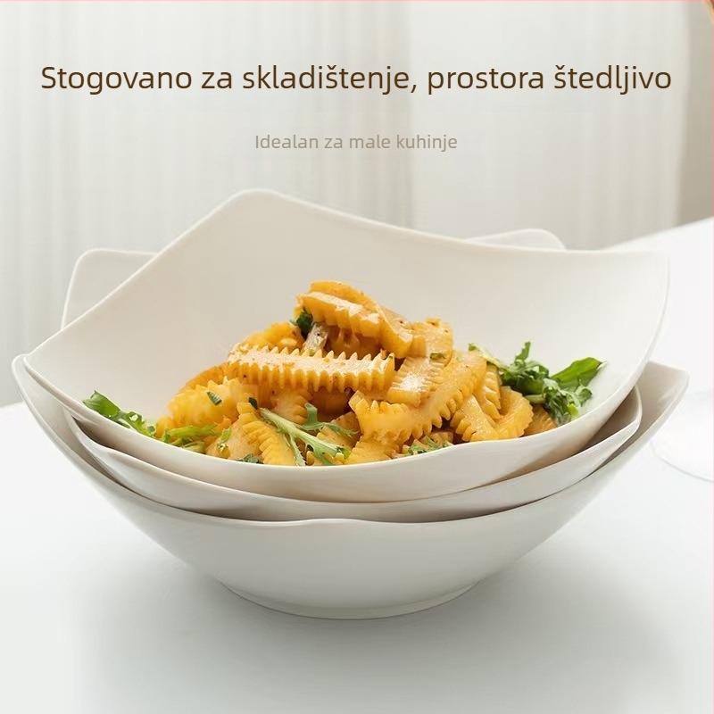 Plastična zdjela, nepravilan oblik, jednobojni uzorak, glazirani završetak