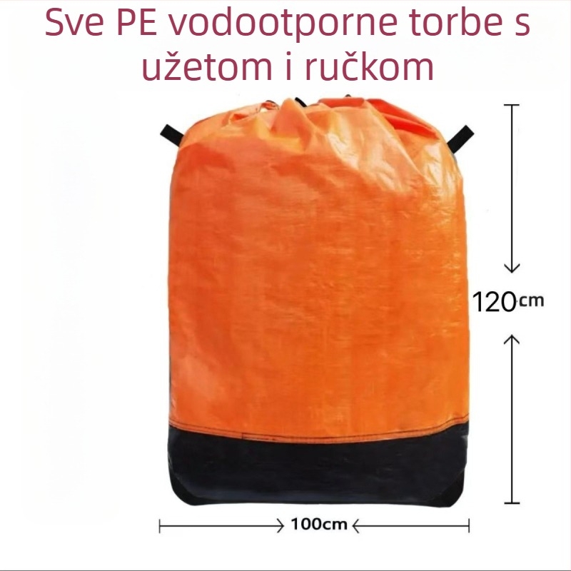 Nova torba za preseljenje s malom ručkom i šnurlom, vodootporna PE torba za prijenos, otporna na habanje za ekspresni prijevoz (PP+PE film, kompozitna tkanina, nosivost 1-50)