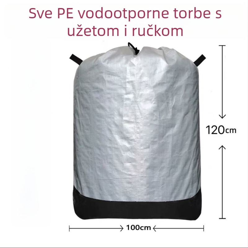 Nova torba za preseljenje s malom ručkom i šnurlom, vodootporna PE torba za prijenos, otporna na habanje za ekspresni prijevoz (PP+PE film, kompozitna tkanina, nosivost 1-50)