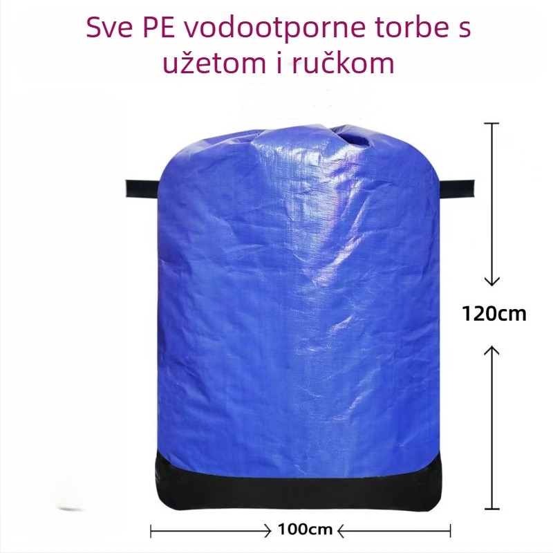 Nova torba za preseljenje s malom ručkom i šnurlom, vodootporna PE torba za prijenos, otporna na habanje za ekspresni prijevoz (PP+PE film, kompozitna tkanina, nosivost 1-50)