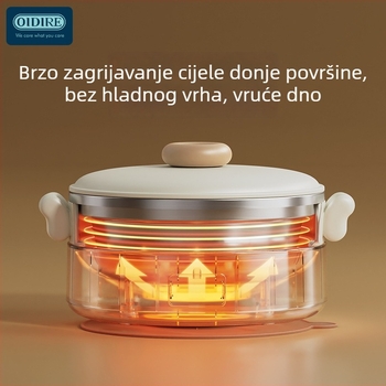 OIDIRE bežični zdjelica za hranu za bebe i djecu s konstantnom temperaturom, nehrđajući čelik, izolirana grijalna posuda, punjiva