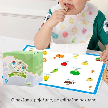 Jednokratna podloga za bebe za stol — prijenosna podloga, otporna na masnoće i vodu, netkane tkanina, karikaturni uzorak
