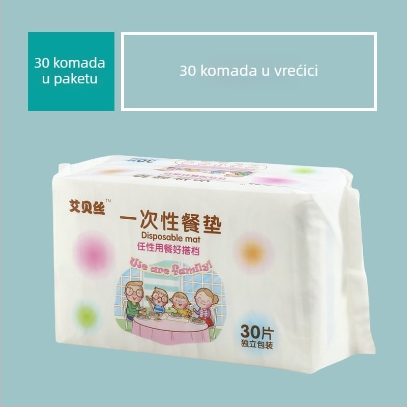 Jednokratna podloga za bebe za stol — prijenosna podloga, otporna na masnoće i vodu, netkane tkanina, karikaturni uzorak