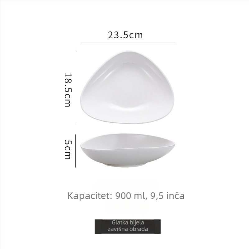 Keramička zdjela za voćnu salatu s nepravilnim oblikom, mikrotalasna sigurna, lagani luksuzni retro stil