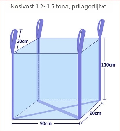 Kontejnerska vreća / ton vreća, PP materijal, nosivost 1000-1300 kg, otisak logotipa, Senpu marka