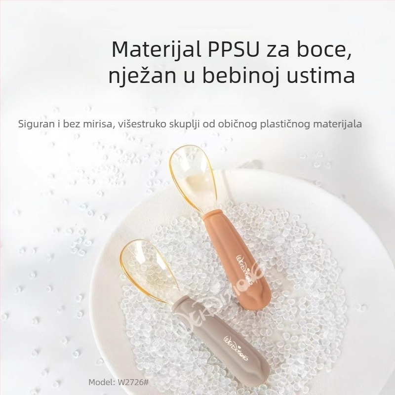 Edukativna žlica za bebe, nehrđajući čelik, Widley Bear, za djecu od 6 mjeseci i više, jednostavan dizajn posuđa za jelo