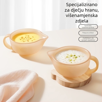 Silikonska zdjela za hranjenje s mekanim bridom u obliku kljuna za bebe i djecu, uključuje mekanu žlicu za hranjenje, pogodna za vodu, mlijeko i rižinu kašu