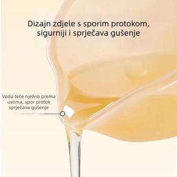 Silikonska zdjela za hranjenje s mekanim bridom u obliku kljuna za bebe i djecu, uključuje mekanu žlicu za hranjenje, pogodna za vodu, mlijeko i rižinu kašu