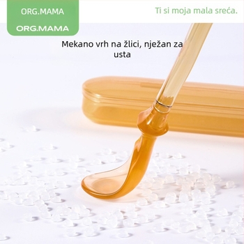 Silikonska dvostruko glavna žlica za bebine voćne pire, nazubljeni vrh, prijenosna, od 6 mjeseci