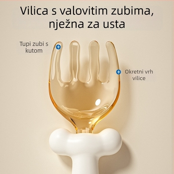 Učeća kašika za bebe - silikon, set od 2 komada, za samostalno jelo, za djecu od 6 mjeseci, Du Xiaoduo (2 kom; silikon; 6+ mj; Du Xiaoduo)