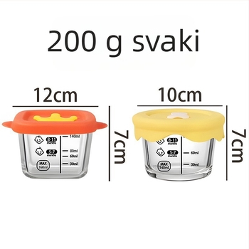 Staklena posuda za bebinu hranu za na pari i čuvanje — komplet od 1 kom, sladak stil, prikladno od 6 mjeseci