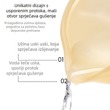 Dječja posuda za hranjenje s kljunom orla – silikon, za djecu od 3 mjeseca, set od 1 kom, sladak stil