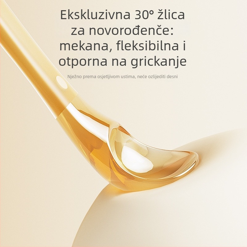 Bebina set mekanih silikonskih žličica s kutijom za pohranu, Obeni, za dob od 3 mjeseca, 1 komad.