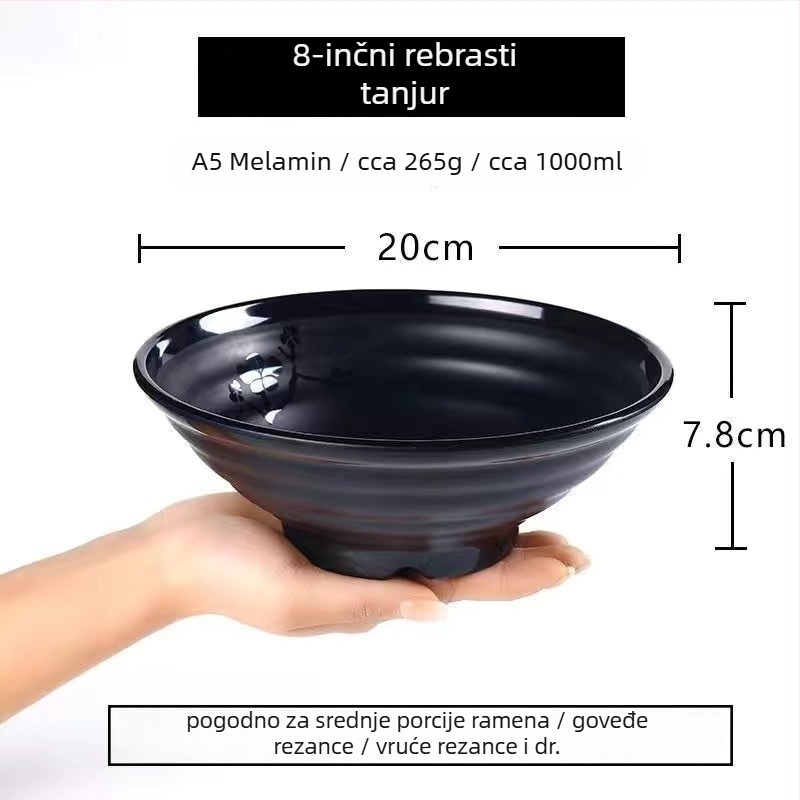 Melaminska zdjela za restorane, mat završna obrada, ručno izrađena, moderni minimalistički stil