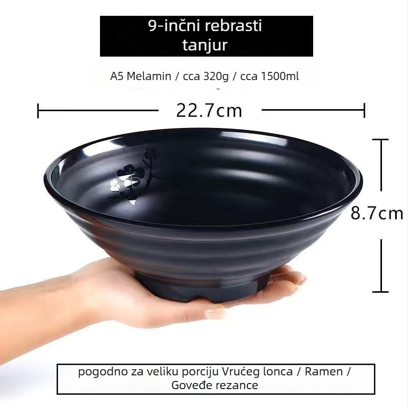 Melaminska zdjela za restorane, mat završna obrada, ručno izrađena, moderni minimalistički stil