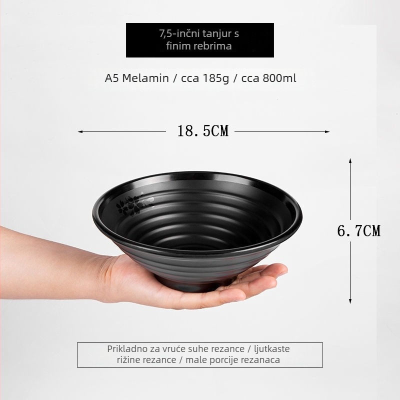 Melaminska zdjela za restorane, mat završna obrada, ručno izrađena, moderni minimalistički stil