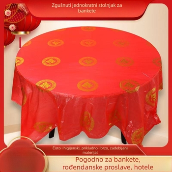 Jednokratno plastično stolnjak za stol, debeo, za okrugle i pravokutne stolove, svečano banketno stolnjaci