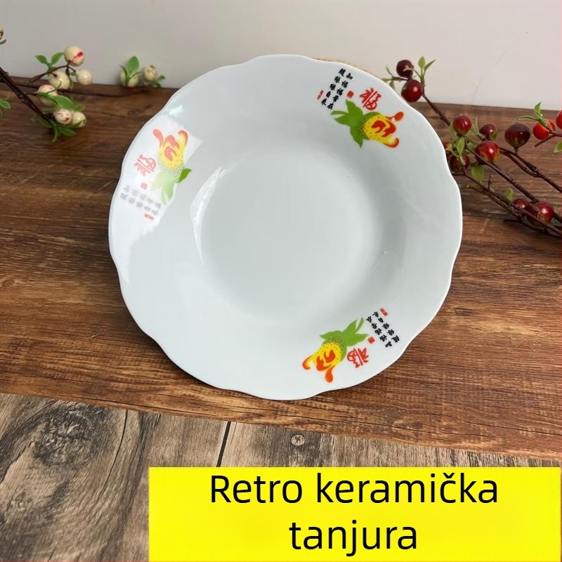 Keramički set od 5 tanjura za povrće, kineski stil, cvjetni uzorak, poklon za Božić – poslovni pokloni