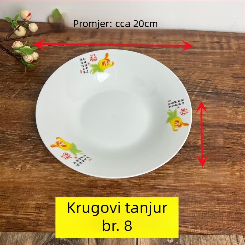 Keramički set od 5 tanjura za povrće, kineski stil, cvjetni uzorak, poklon za Božić – poslovni pokloni