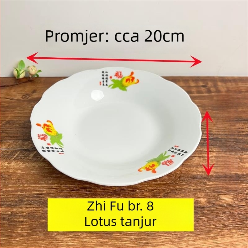 Keramički set od 5 tanjura za povrće, kineski stil, cvjetni uzorak, poklon za Božić – poslovni pokloni