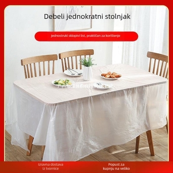 Jednokratni PE stolnjak za okrugle i pravokutne stolove, vodootporan, s otisnutim logotipom.