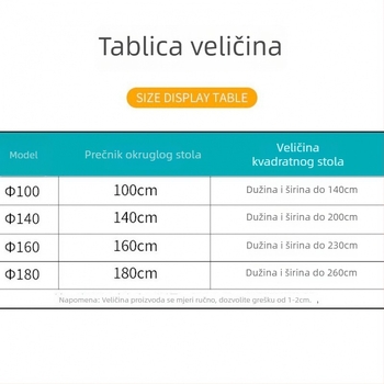 Jednokratna prozirna navlaka za stol, debela, vodootporna, otporna na masnoće, s povlačnom vrpcom