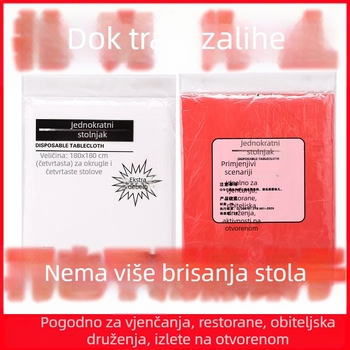 Jednokratni crveni stolnjak, debeli, vodootporan i otporan na masnoće, za bankete, za okrugle i četvrtaste stolove