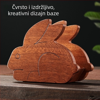 Masivna drvena podmetač u obliku zeca, protuklizna podloga za stolove u restoranima i kuhinjama, podloga za tanjure, šalice i kaserolu, veleprodaja