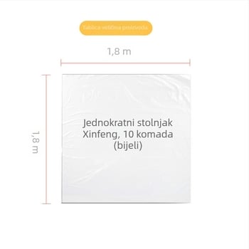Xinfeng jednokratni stolni ubrus od polietilena, debeli, vodootporan i otporan na mrlje, 1,8 × 1,8 m, kvadratnog oblika, proziran