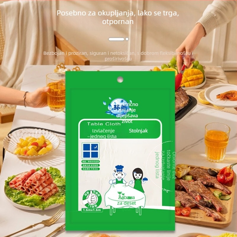 Jednokratna stolna navlaka od tkanine, prilagodljiv uzorak, tisak logotipa, debljina 0.07