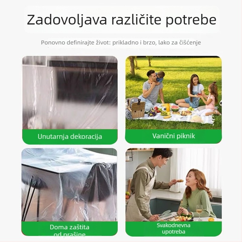 Jednokratna stolna navlaka od tkanine, prilagodljiv uzorak, tisak logotipa, debljina 0.07